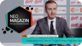 Exklusive Pressekonferenz Jan Böhmermann zur ZDFZukunft ab 2015 [upl. by Paulson]