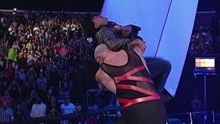 Kane chokeslams Eric Bischoff off the stage [upl. by Eceirahs622]