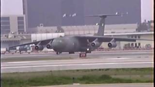 Lockheed C141 Starlifter Departing LAX [upl. by Nairde]