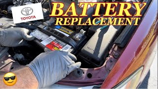 TOYOTA BATTERY REPLACEMENT  How to Change the Battery on a Toyota [upl. by Niamert955]