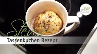 Backen mit Stevia  Rezept für Tassenkuchen kalorienarm [upl. by Beatrisa]