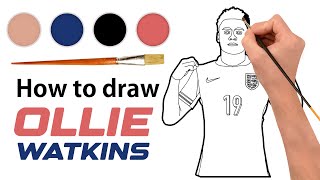 Ollie Watkins Drawing  England Soccer Player [upl. by Faythe]