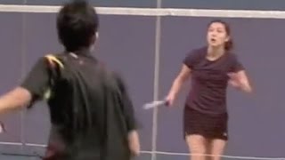 Badminton Basic Drills 8  Drop and Net [upl. by Ennahgiel277]