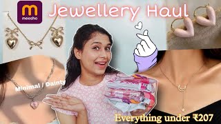 Meesho Minimal Dainty Jewellery Haul 🫶 everything under ₹207 Kishmish Charming [upl. by Selig]