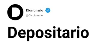 Depositario Significado En Español [upl. by Ataymik451]