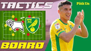 How Norwich get midfielders on the scoresheet  Tactics Board S3E7  Derby County vs Norwich City [upl. by Irmine799]