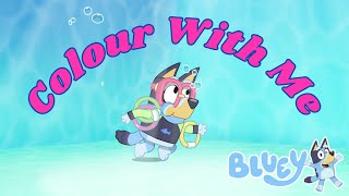 Bluey Swimming  Bluey Bingo Tv Show  Colour with Me [upl. by Acillegna]