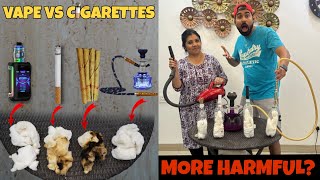 HUKKAH Vs Cigerret Vs Vape Vs Bidi 😡 Kaunsi Khatarnak hai 😱 Experiment [upl. by Gerhardine117]