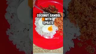 Coconut Sambol 🌝with Sprats mouth watering menu පොල් සම්බෝලයි හාල්මැස්සෝ යි food bearcookbook [upl. by Nived]