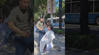 Traditional curbside barbers Shanghai [upl. by Benton312]