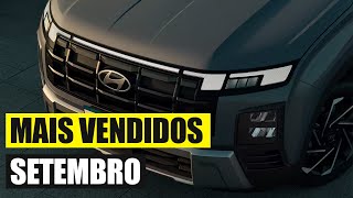 Carros MAIS VENDIDOS em SETEMBRO de 2024 [upl. by Ahsimet]