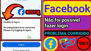 Como corrigir um erro inesperado ocorrido no problema de início de sessão do Facebook 2024। [upl. by Yelwah]