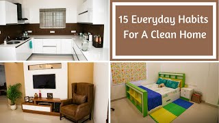 15 Everyday Habits For A Clean Home  Tips For Keeping Home Clean [upl. by Fein]