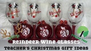 Reindeer Glitter Stem Wine Glasses [upl. by Laertnom]