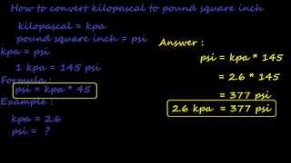 how to convert kpa to psi  pressure converter [upl. by Nnylsor]