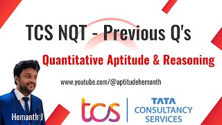 TCS NQT  Previous Models  Quant amp Reasoning [upl. by Soirtimid]