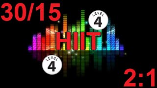 HIIT Music Track – Level 4 – 3015 20mins – PLUS VOICE PROMPTS [upl. by Neenwahs]