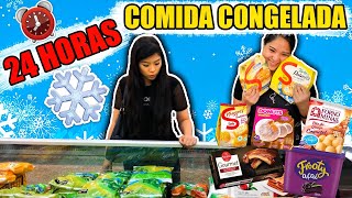 24 HORAS só COMENDO COMIDA CONGELADA COM A FAMÍLIA  Blog das irmãs [upl. by Enobe]