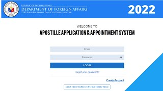 DFA APOSTILLE APPLICATION amp APPOINTMENT SYSTEM 2022 [upl. by Tullusus40]