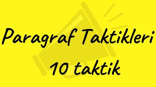 PARAGRAF TAKTİKLERİPARAGRAF ÇÖZME TEKNİKLERİ [upl. by Leibarg]