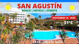 🔴 Gran Canaria San Agustín Beach Hotels amp Streets 🍺 November 16 2020 Maspalomas Costa Canaria [upl. by Fricke]