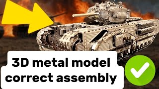 stepbystep assembly of a 3D metal model churchill tank [upl. by Alleuqahs]