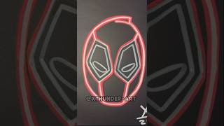 Drawing Deadpool With Posca Markers Glow Effect shorts [upl. by Burd]