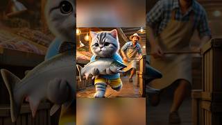 🚓The Great Salmon Heist🐟 cat kitten catvideos funny cute cutecat catlover shorts [upl. by Atrebla]