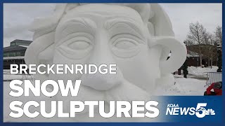 Enormous snow sculptures populate Breckenridge for 33rd year [upl. by Clementia528]