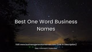 Best One Word Business Names  Business Name  Company Name  Store Name [upl. by Koeppel985]