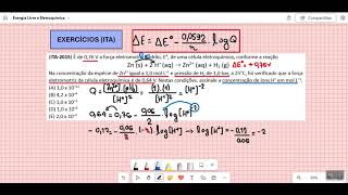 Termodinâmica  Parte 11  Aplicação da equação de Nernst em exercícios do ITA [upl. by Lecroy]
