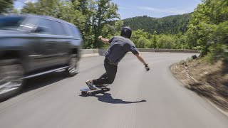 Longboarding  Passing Cars Down Epic Mountain Road [upl. by Fanny]