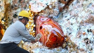 Granite mining area where many beautiful agates grow on the rock walls [upl. by Hsekar]