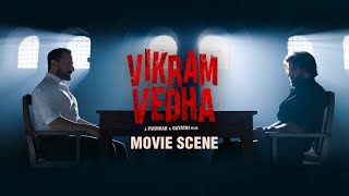 Vikram and Vedhas Intense Dialogue Scene  Vikram Vedha  Movie Scene [upl. by Daisi]