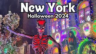 4K NYC Walk  Best Halloween Decorations Brooklyn Dyker Heights amp More [upl. by Melonie583]