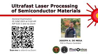 Ultrafast laser processing of semiconductor materials Joseph A De Mesa [upl. by Sueddaht]