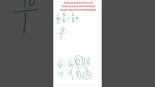 Find Common Denominator using Least Common Multiple amp Subtracting Fractions math fractions lcm [upl. by Jeffcott]