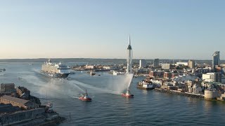 Largest vessel EVER Mein Schiff 3 visits Portsmouth Harbour [upl. by Trey]