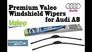 Valeo Silencio XTRMextreme Premium Windshield Wipers for Audi A8 D3 in 4K [upl. by Nahum325]