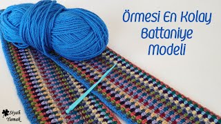 Örmesi En Kolay Battaniye Modeli  Knitting Blanket Pattern [upl. by Amlas87]