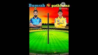 Jasprit bumrah vs mathisa pathirana comparison short cricket virat subscrib [upl. by Divan]