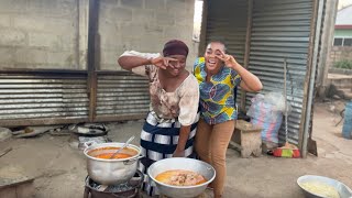 Cooking most demanded food in Ghana  Wrewre \ Melon seeds soup with Fufu in Sunyani West Africa [upl. by Llenrup]