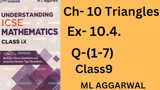 Triangles Class 9 ML AGGARWAL Question 17 Ex 104 [upl. by Derraj]