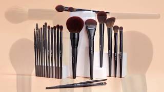 Jessup Makeup Brushes Set T271 Makeup Lover Collection Phantom Black with Faux Red Synthetic Fibre [upl. by Gilbertina]