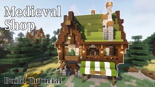 Minecraft Medieval Shop  How to build a medieval village in Minecraft [upl. by Harmonia]