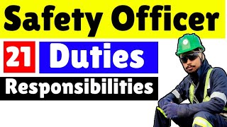 Duty of Safety Officer  Roles amp Responsibilities of a Safety Officer  Safety Officer Job Duties [upl. by Merow]