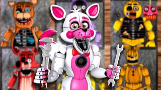 Repairing EVERY FNAF ANIMATRONIC Animation REACT With Funtime Foxy [upl. by Aivekal]