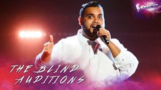 Blind Audition Joel Wiggins sings Bridge Over Troubled Water  The Voice Australia 2018 [upl. by Aidnahs]