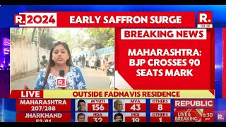 Breaking News BJP Crosses 90 Seats Mark In Maharashtra  Election Results On Republic TV [upl. by Gazzo]