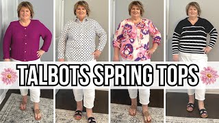 Spring Fashion Trends 2024 Talbots Tops TryOn Haul [upl. by Evilc]